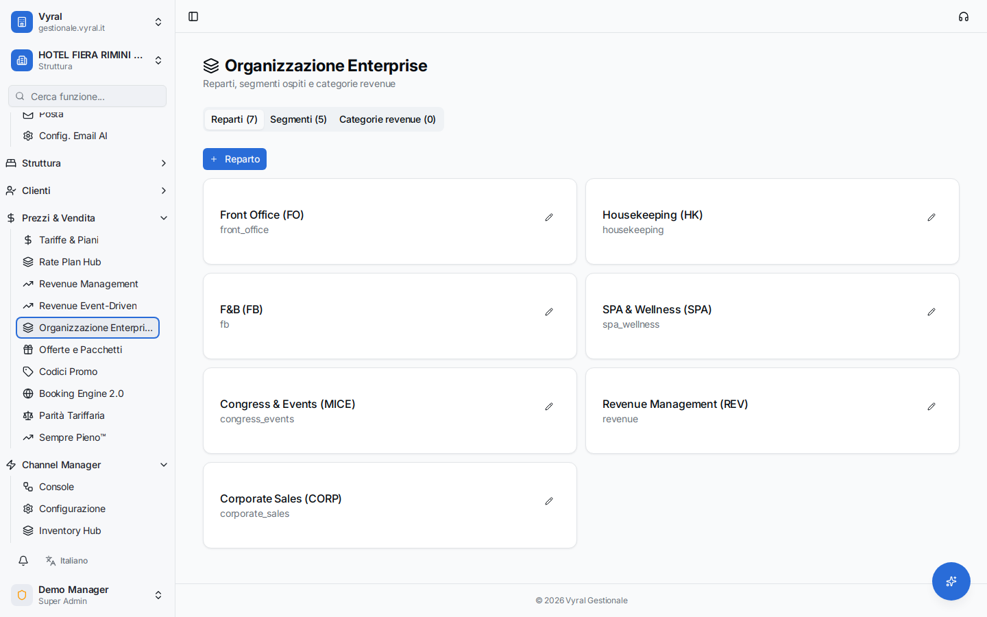 API Enterprise area amministrativa